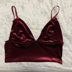 Velvet Cropped Bralette Top